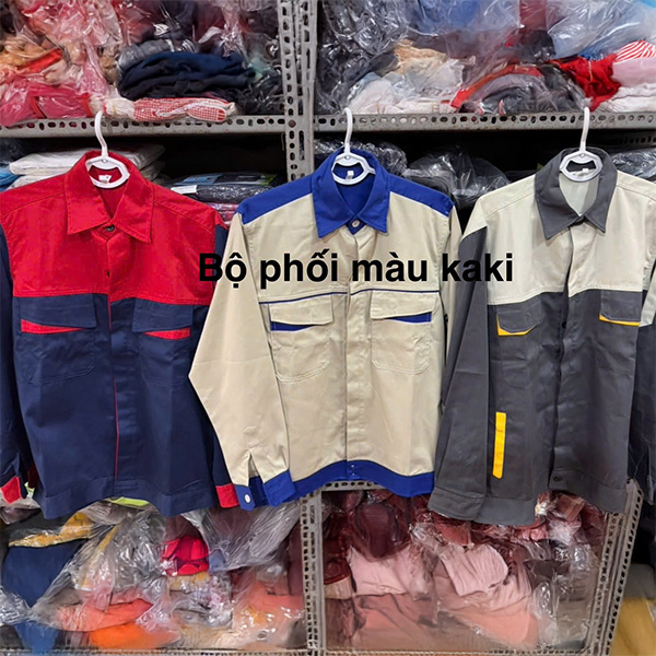 Quần Áo Bảo Hộ Lao Động Kaki Phối Màu